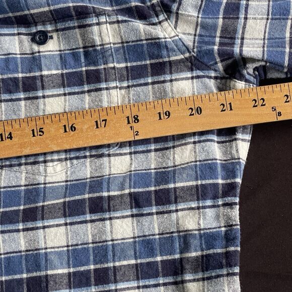 LL Bean Flannel Shirt Mens Medium Plaid Slightly Fitted Cotton Outdoor Button Up - Picture 6 of 8
